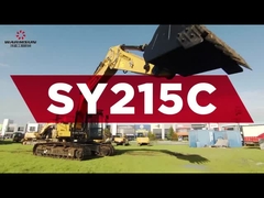 Sy215 escavadeira aquece sol